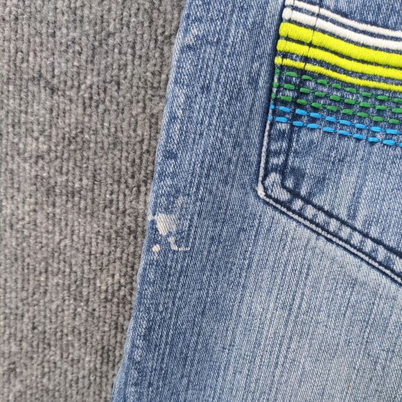 Southpole Men's Straight Jeans Size 32 Blue Embroidered 5-Pocket Medium Wash - Picture 7 of 15